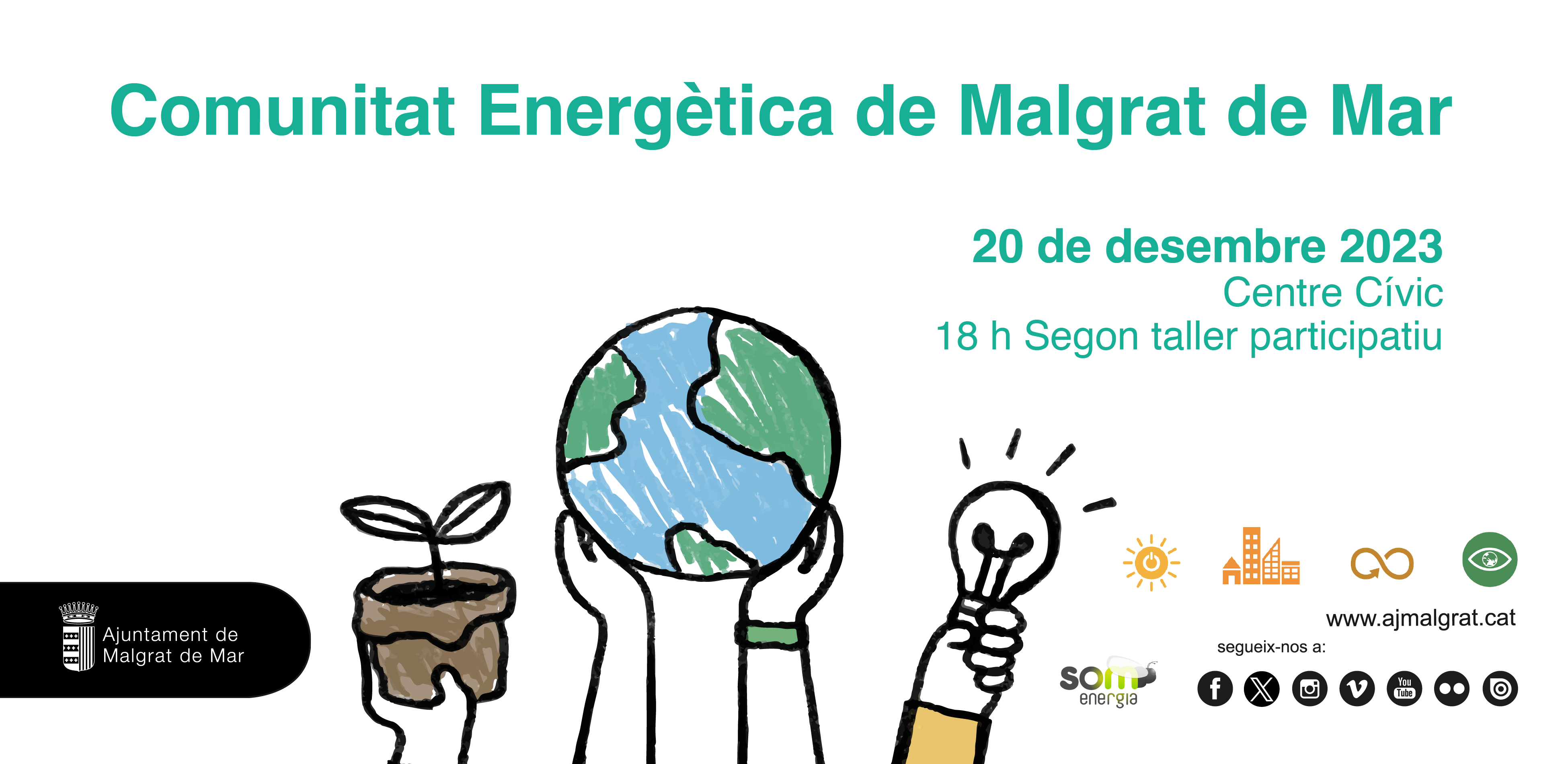 Segon taller participatiu per a la creació de la comunitat energètica de Malgrat, el dia 20