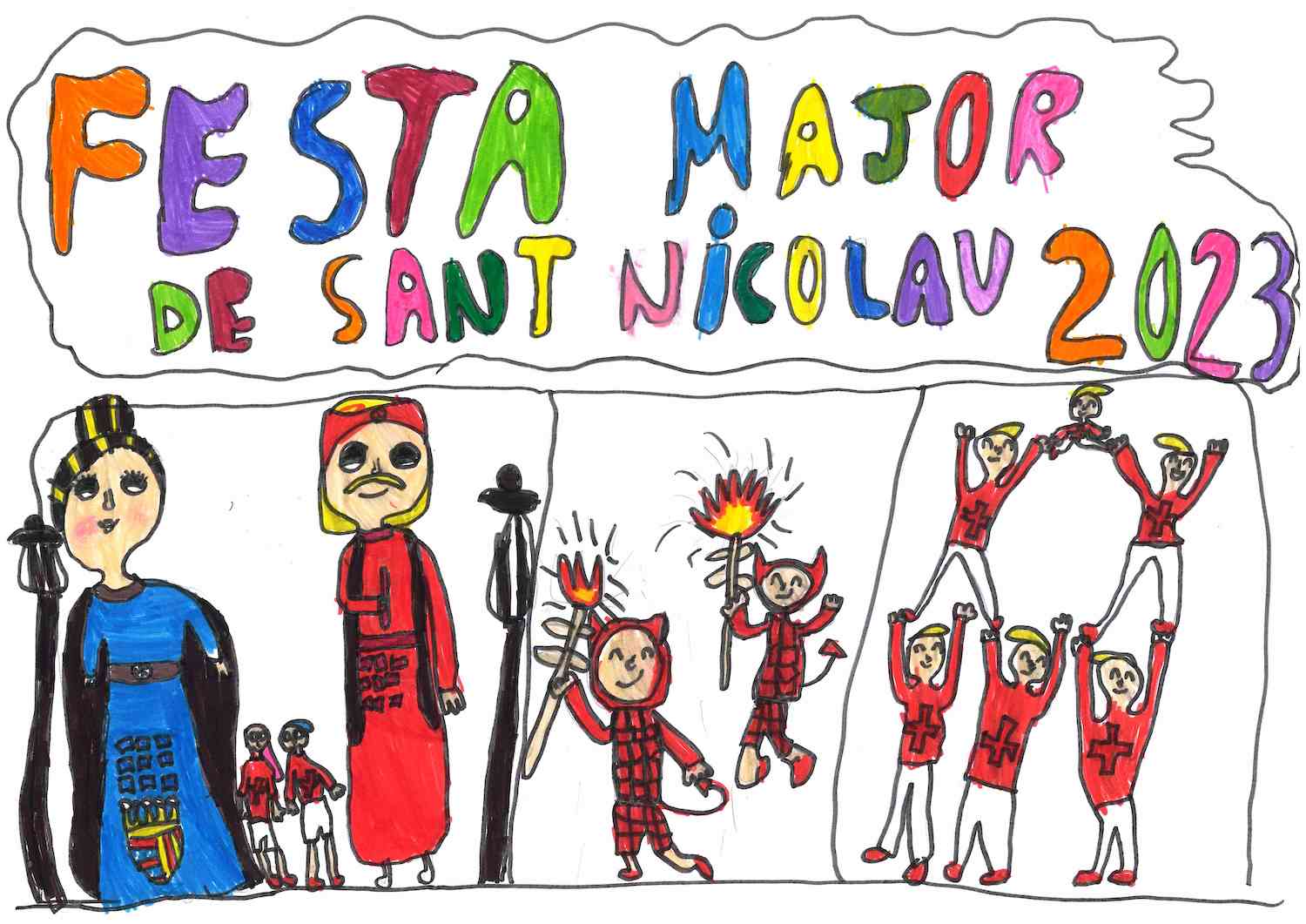 Nora Vázquez del Chanel, guanyadora del concurs de dibuix de la festa major de Sant Nicolau