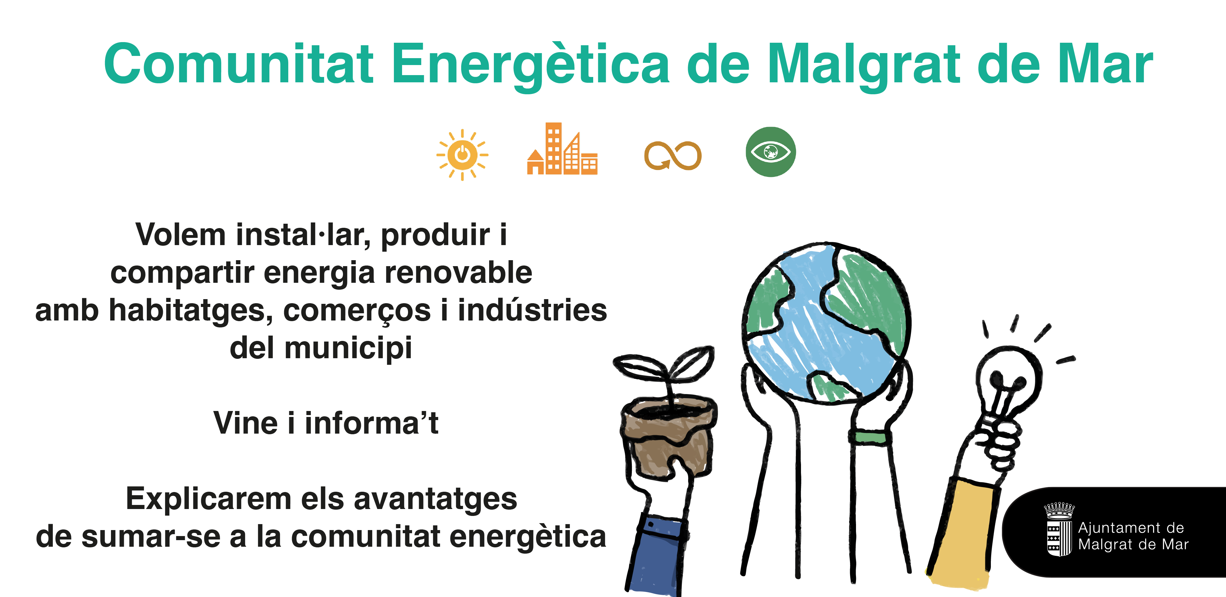 Sessió informativa i taller participatiu per a la creació d'una comunitat energètica a Malgrat, demà