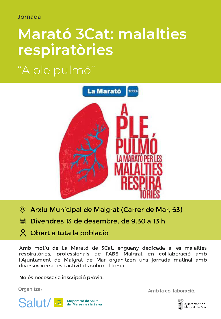 Marató 3Cat: Jornada informativa malalties respiratòries